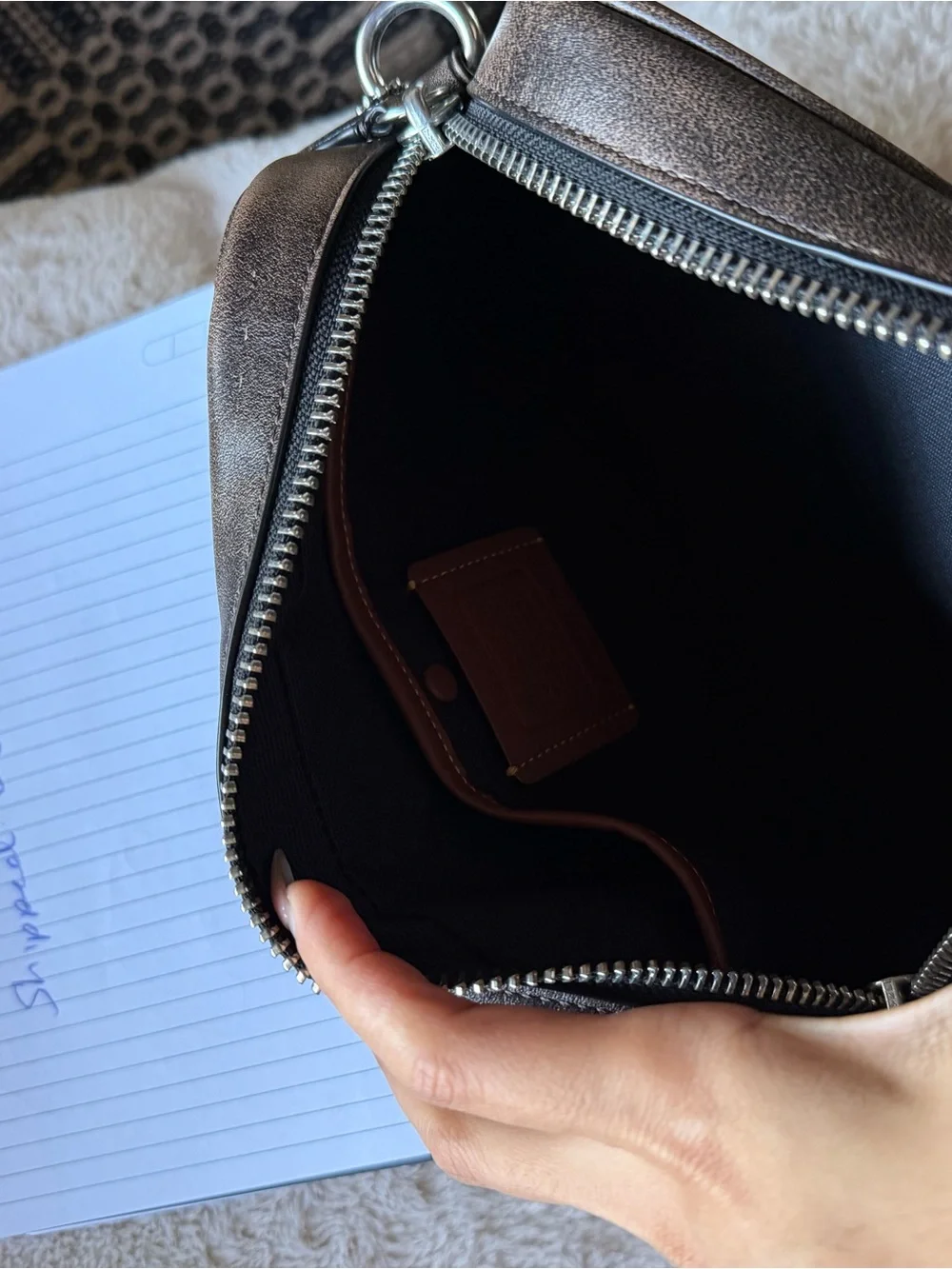 Coach loved leather radio camera bag